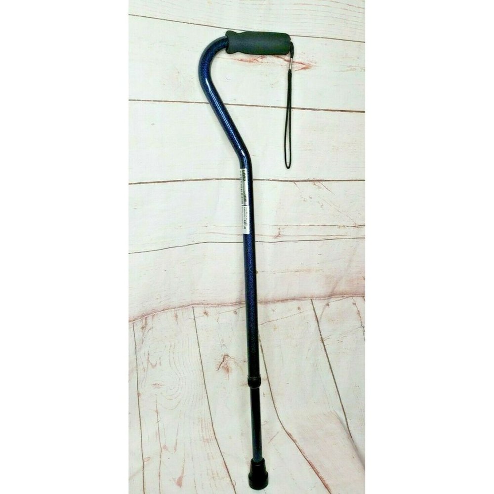 Foam Grip 250lb Capacity One Hand Blue Aqua Lumex Adjustable Cane